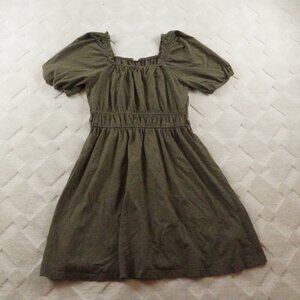 J.Crew Knit Squareneck Mini Dress Womens Medium Puff Sleeve